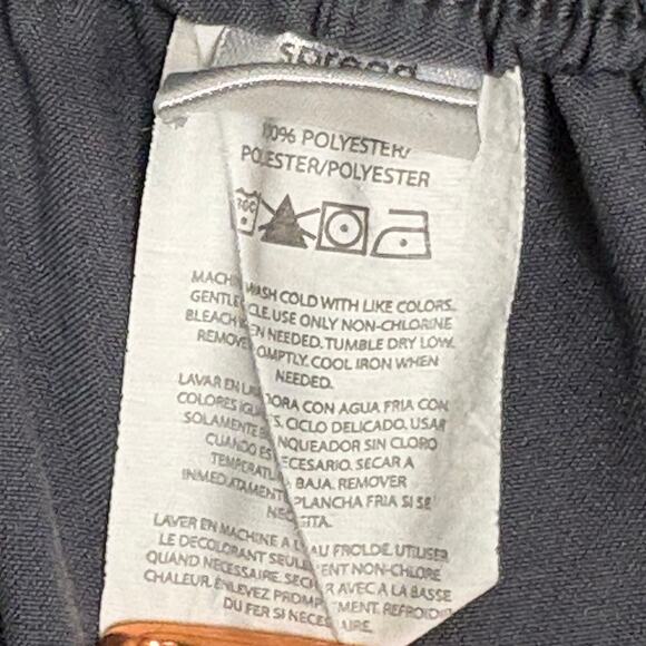 Spread Good Cheer Women’s Size Petite Large Grey Polyester Cargo Scrub Pants - Picture 6 of 8